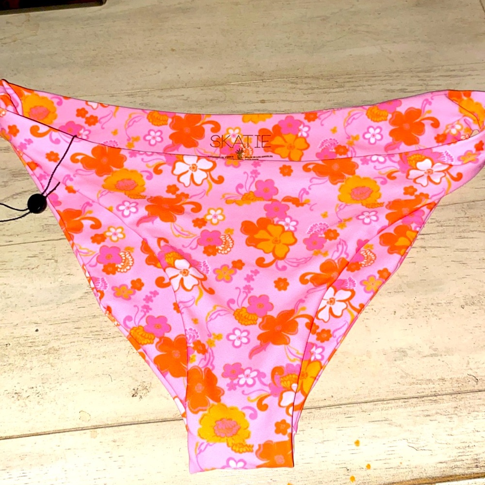 COPY - COPY - New Skatie X-Large Pink Floral Bikini Bottom, Super Stretch, 21% …